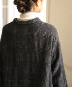 コットンウールグレンチェック　コートワンピース